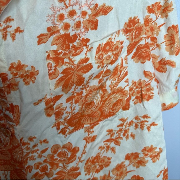 UnderProtection Wilda Short Sleeve and Shorts Pajama set Womens Small Orange NEW - Picture 5 of 16